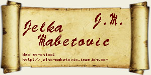 Jelka Mabetović vizit kartica